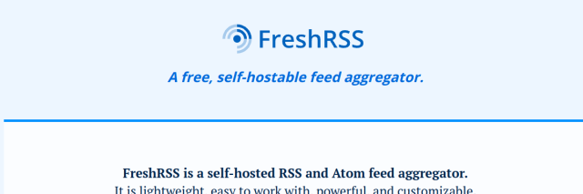 Aperçu de FreshRSS