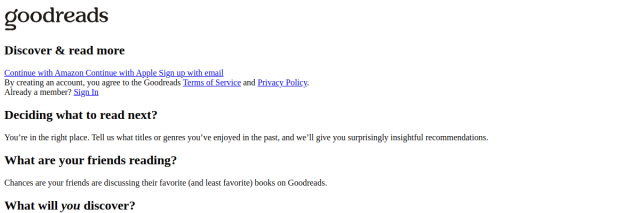Aperçu de Goodreads