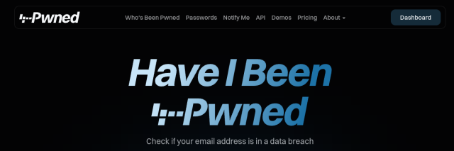 Aperçu de Have I Been Pwned