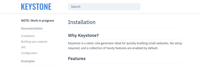 Aperçu de KeystoneJS