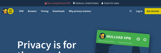 Aperçu de Mullvad VPN