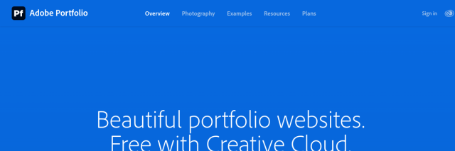 Aperçu de Adobe Portfolio