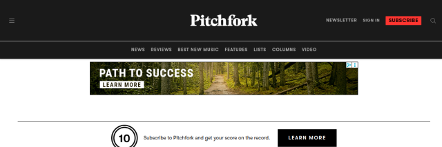 Aperçu de Pitchfork