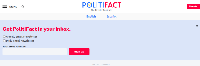 Aperçu de PolitiFact