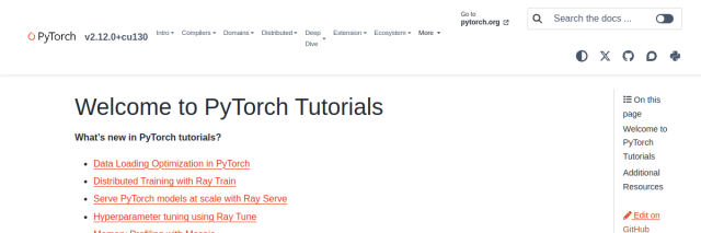 Aperçu de PyTorch Tutorials