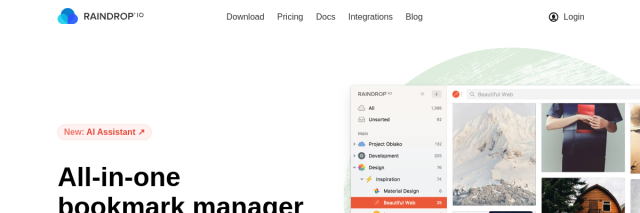 Aperçu de Raindrop.io