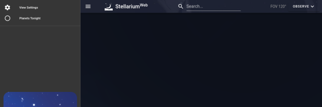 Aperçu de Stellarium Web