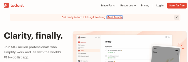 Aperçu de Todoist