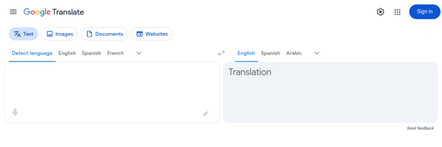 Aperçu de Google Translate