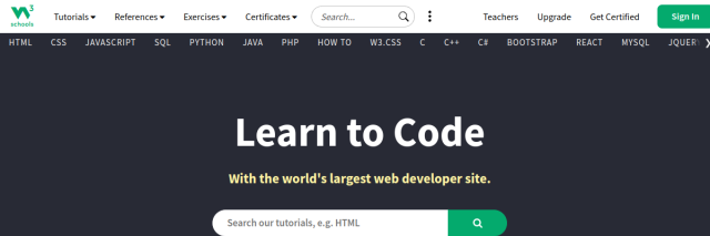 Aperçu de W3Schools