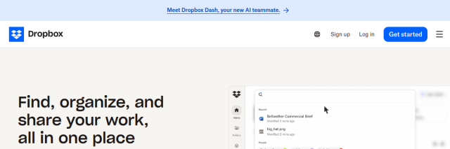 Aperçu de Dropbox