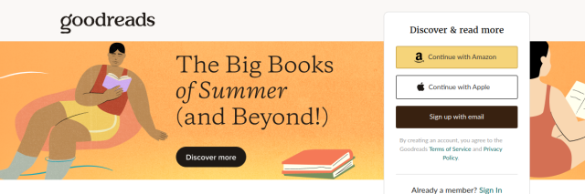 Aperçu de Goodreads