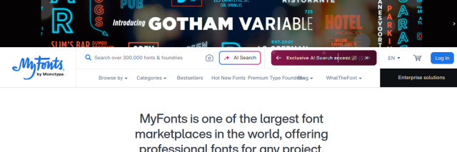 Aperçu de MyFonts (Monotype)