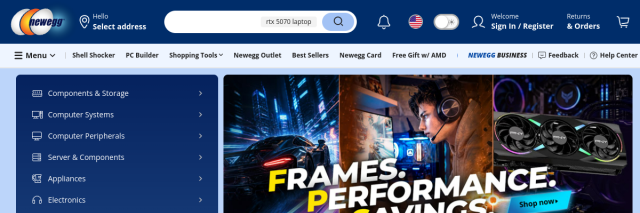 Aperçu de Newegg