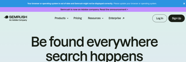 Aperçu de SEMrush