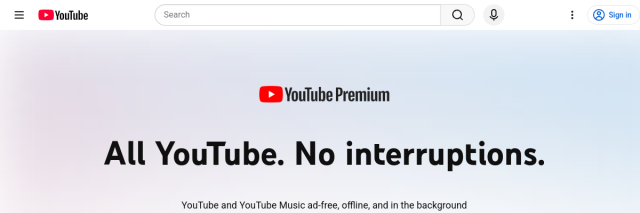 Aperçu de YouTube Premium
