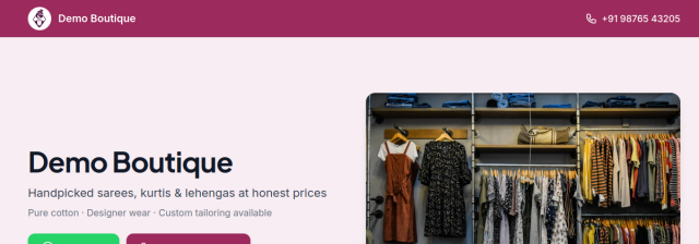 Demo Boutique website