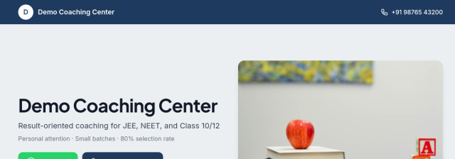 Demo Coaching Center website