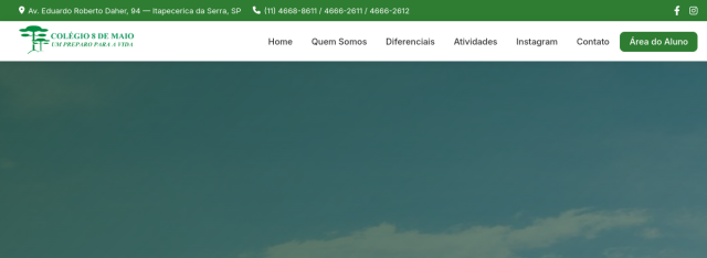 Colégio 8 de Maio – site desenvolvido pela Sistemas Click