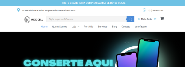 Nick Cell E-commerce – desenvolvido pela Sistemas Click
