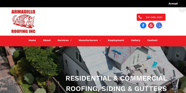 Hire Roofing Contractors in Eugene Area website screenshot