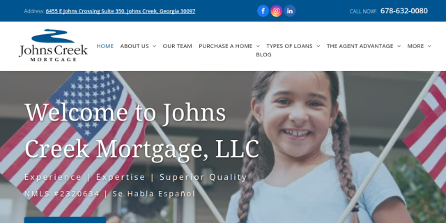 Home Loan Mortgage Rates with Competitive Options in Suwanee GA website screenshot