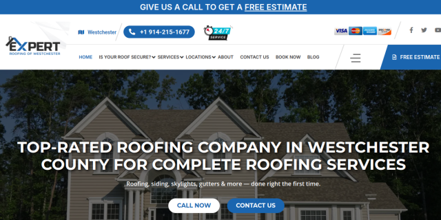 Get Roof Replacement Services In Westchester County From Expert Roofing of Westchester website screenshot