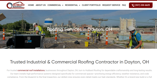 Commercial Roofing Dayton OH website screenshot