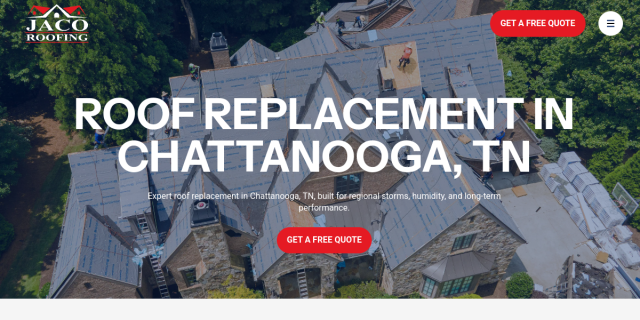 Roof Replacement Chattanooga TN website screenshot