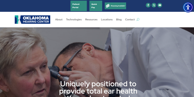 Discover High-Quality Hearing Devices At Oklahoma Hearing Center Serving The Oklahoma City Metro Area website screenshot