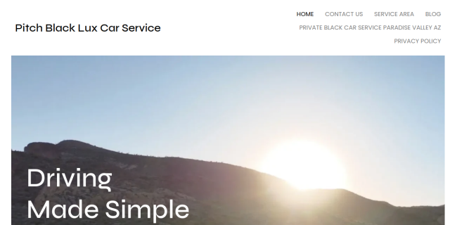 Chauffeur Service Tempe AZ website screenshot