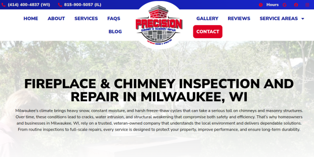Outdoor Fireplace Installation Enhancing Backyard Living Spaces in Milwaukee WI website screenshot