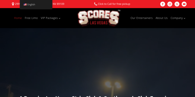 Gentlemens Club in Las Vegas website screenshot