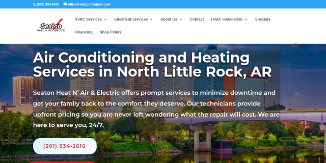 Seaton Heat N' Air and Electric website screenshot