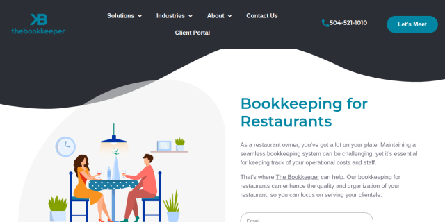 Bookkeeper For Restaurants website screenshot