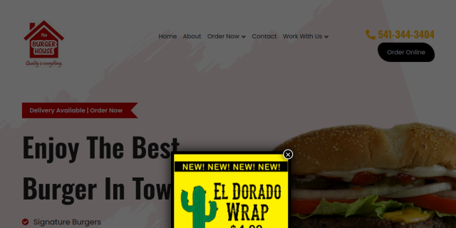 Best Burgers Eugene OR website screenshot