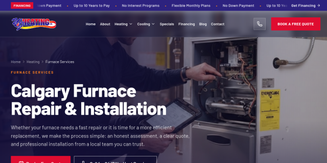Furnace Repair Calgary AB website screenshot