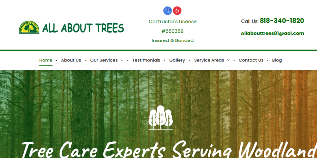 Tree Cutting Services Woodland Hills CA website screenshot