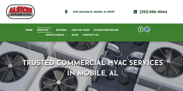 Alston Refrigeration Co, Inc website screenshot