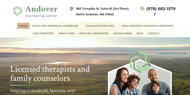 Therapist Andover MA website screenshot