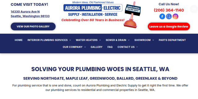 Plumber Seattle Wa website screenshot