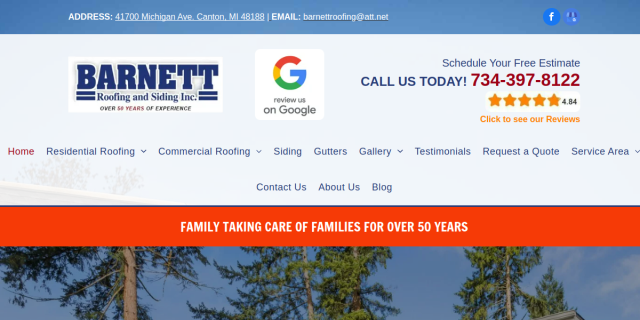 Roofing Installation Contractor Livonia MI website screenshot