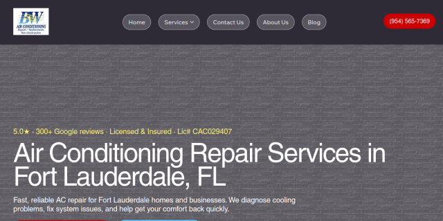 AC Repair Fort Lauderdale FL website screenshot