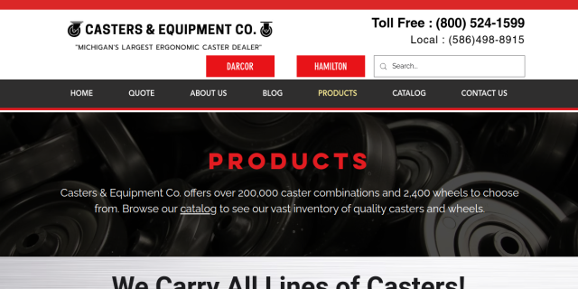 Learn More About Casters and Equipment Solutions to Enhance Material Handling website screenshot
