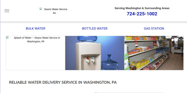 Residential Water Delivery Charleroi PA website screenshot