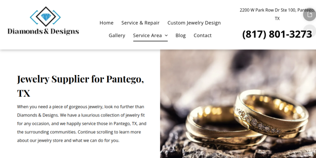 Jewelry Store Pantego TX website screenshot
