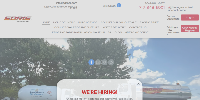 Edris Oil Service Inc. website screenshot