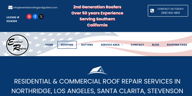 Roof Installation Contractor Stevenson Ranch CA website screenshot