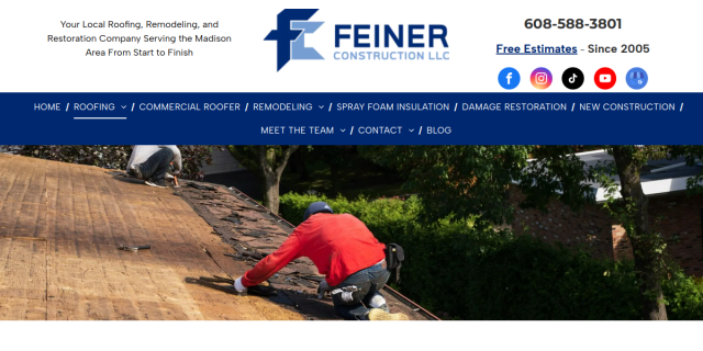 Roof Repair Middleton website screenshot