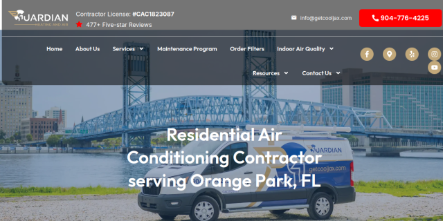 Connect Guardian Heating and Air For AC Repair Service In Orange Park FL. website screenshot